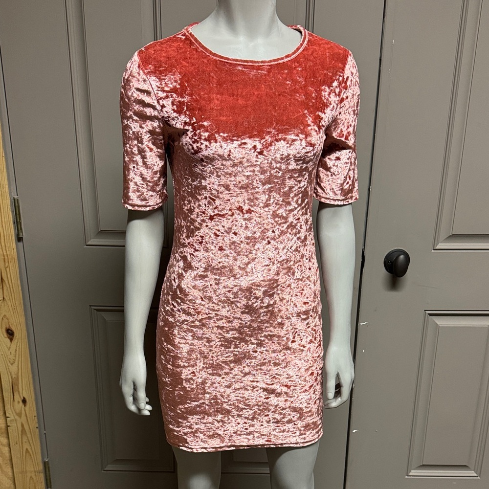 Elegant Pink Velvet Dress